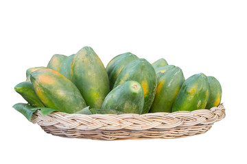 Green papaya fruits