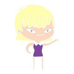 flat color style cartoon woman