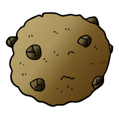 cartoon doodle chocolate chip cookie
