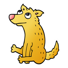 cartoon doodle dog sitting