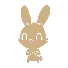 cute flat color style cartoon rabbit