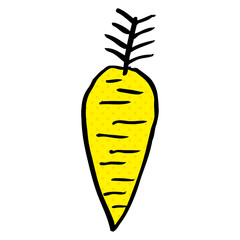 cartoon doodle yellow carrot