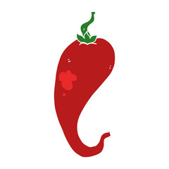 flat color style cartoon chili pepper