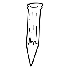 line drawing cartoon wooden stake