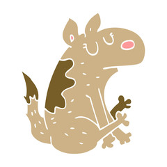 cartoon doodle dog sitting