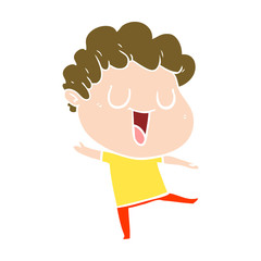 dann flat color style cartoon man