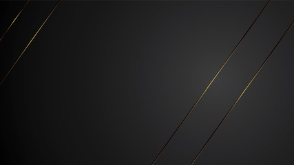 luxury black background banner vector illustration with gold strip art deco line elegant
