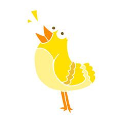 flat color illustration of a cartoon bird