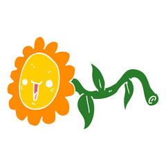 flat color style cartoon flower