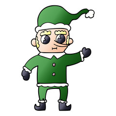 cartoon doodle christmas elf