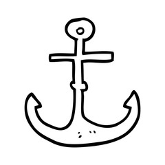 line drawing cartoon ship anchor