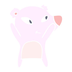 cute flat color style cartoon bear