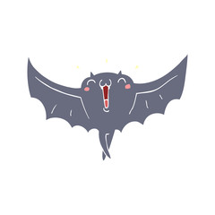 flat color style cartoon happy vampire bat