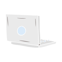 flat color style cartoon laptop computer