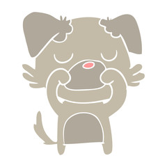 flat color style cartoon dog