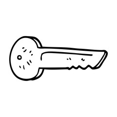 line drawing cartoon metal key