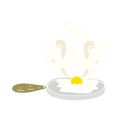 frying flat color illustration of a cartoon egg