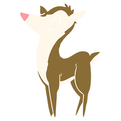 flat color style cartoon deer