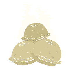 flat color illustration of a cartoon hot pies