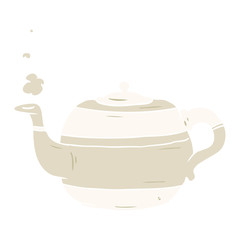 flat color style cartoon tea pot