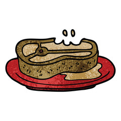 cartoon doodle well cooked meat