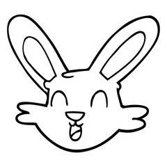 line drawing cartoon cute bunny