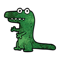 cartoon doodle crazy alligator