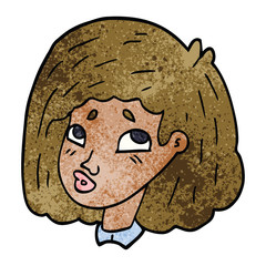 cartoon doodle face of a girl
