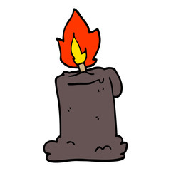cartoon doodle burning candle