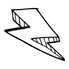 line drawing cartoon lightening bolt