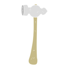 flat color illustration of a cartoon hammer