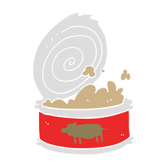 flat color style cartoon canned food