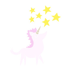 flat color style cartoon unicorn