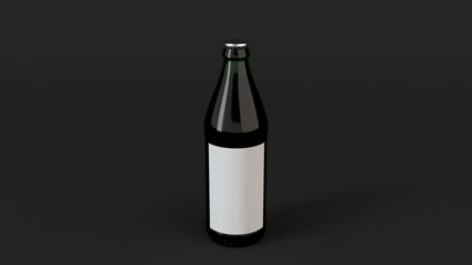 Mock up of beer bottle with blank label