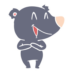 Fototapeta premium laughing bear flat color style cartoon