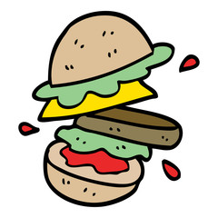cartoon doodle burger