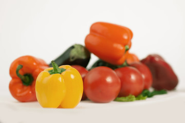 closeup of fresh vegetables.isolated on a white background