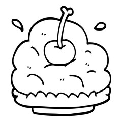 line drawing cartoon huge ice cream dessert