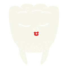 flat color style cartoon tooth