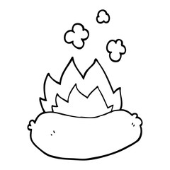 line drawing cartoon sausages