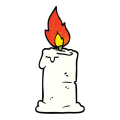 cartoon doodle lit candle
