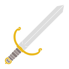 flat color style cartoon sword
