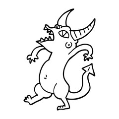 line drawing cartoon halloween monster
