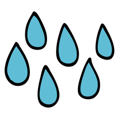 cartoon doodle rain drops