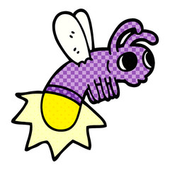cartoon doodle glow bug