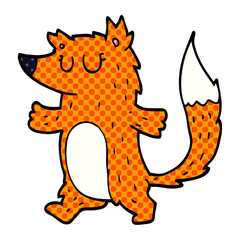 cartoon doodle fox