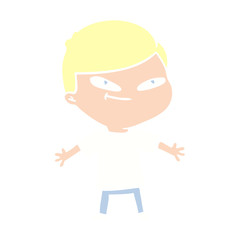 flat color style cartoon boy