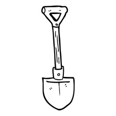 line drawing cartoon shovel