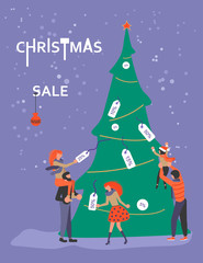 Vertical Banner for Christmas sale.