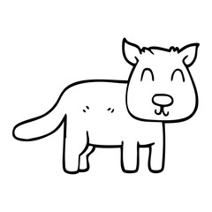 line drawing cartoon calm dog